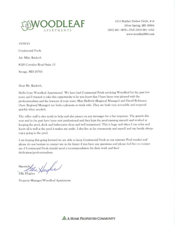 Community Recognition Continental Pools Commercial and Residential